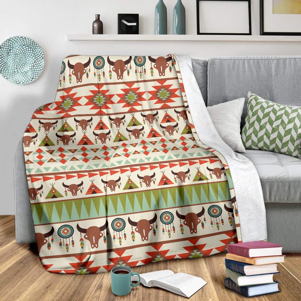 American Indian Ethnic Pattern Fleece Blanket