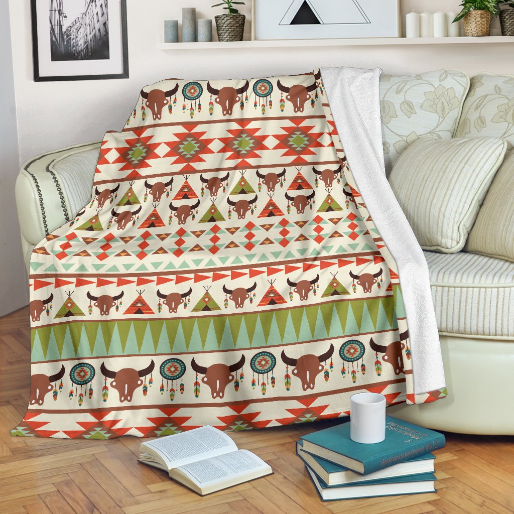American Indian Ethnic Pattern Fleece Blanket