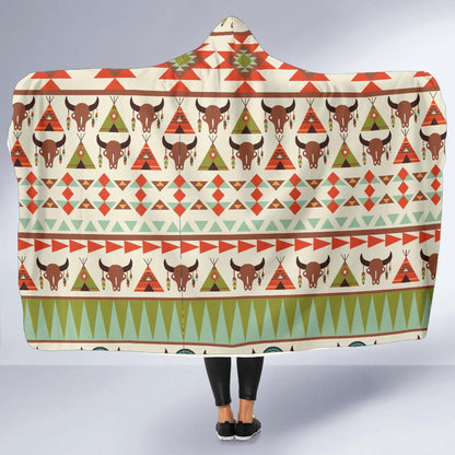 American indian Ethnic Pattern Hooded Blanket-JTAMIGO.COM