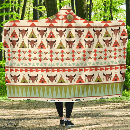 American indian Ethnic Pattern Hooded Blanket-JTAMIGO.COM