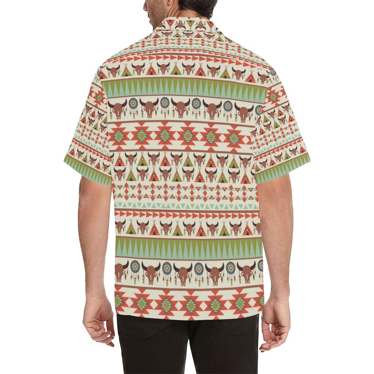American indian Ethnic Pattern Men Aloha Hawaiian Shirt