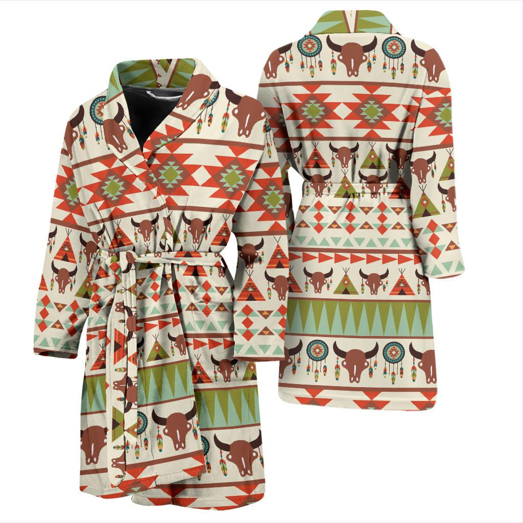 American indian Ethnic Pattern Men Bath Robe-JTAMIGO.COM