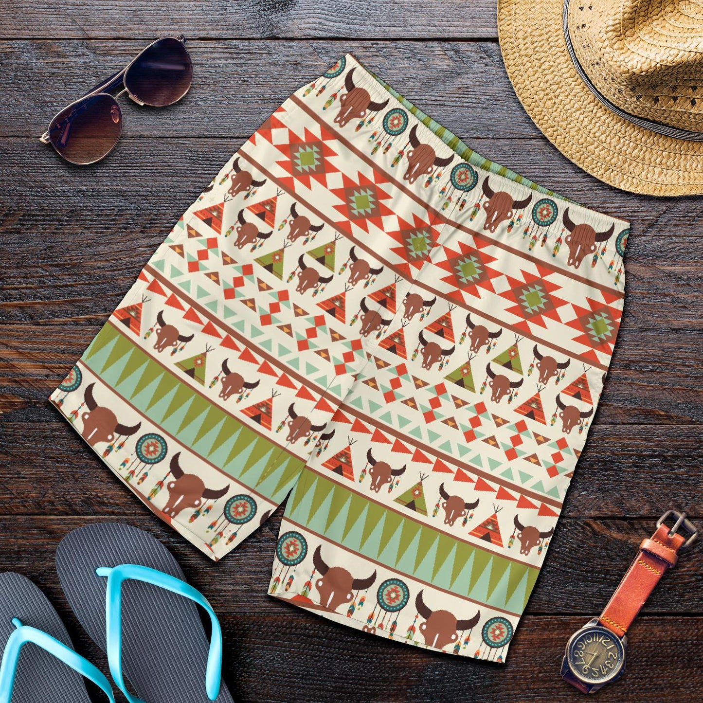 American indian Ethnic Pattern Mens Shorts-JTAMIGO.COM