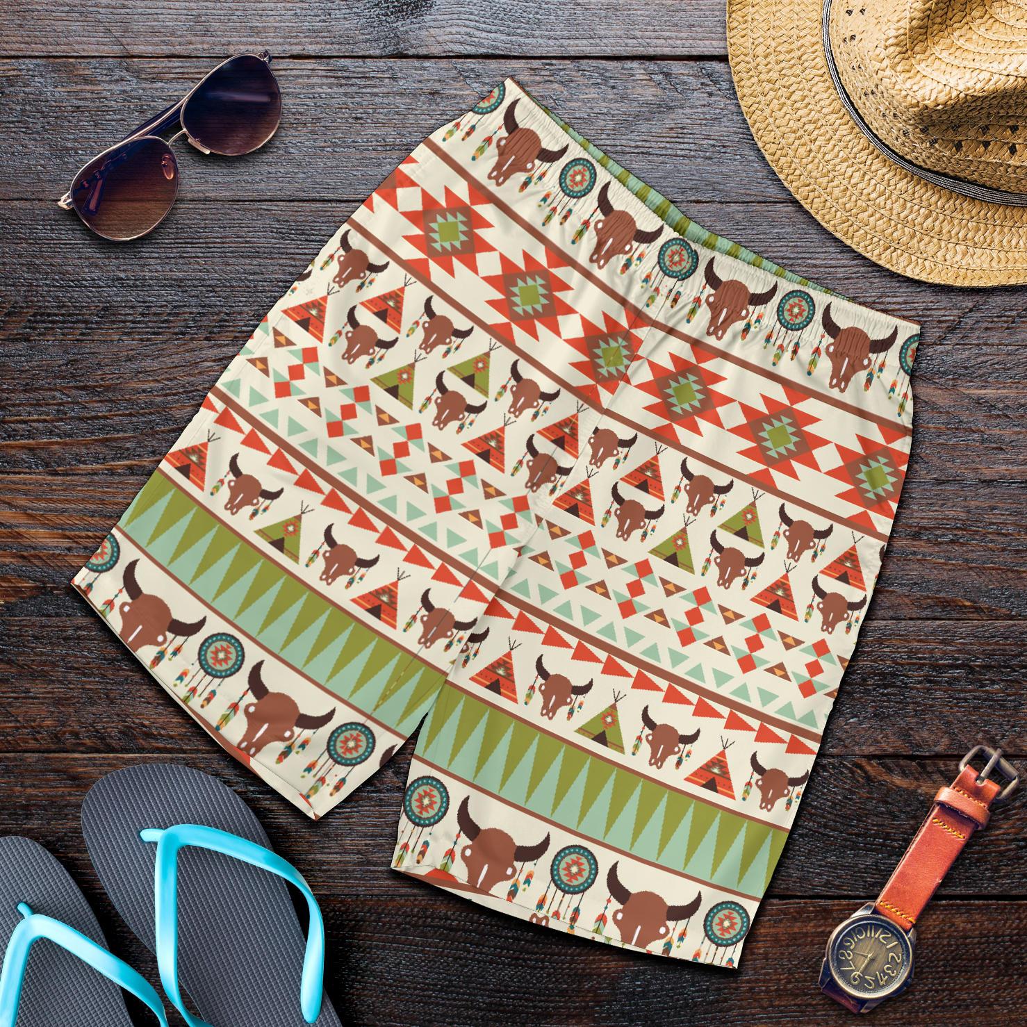 American indian Ethnic Pattern Mens Shorts-JTAMIGO.COM