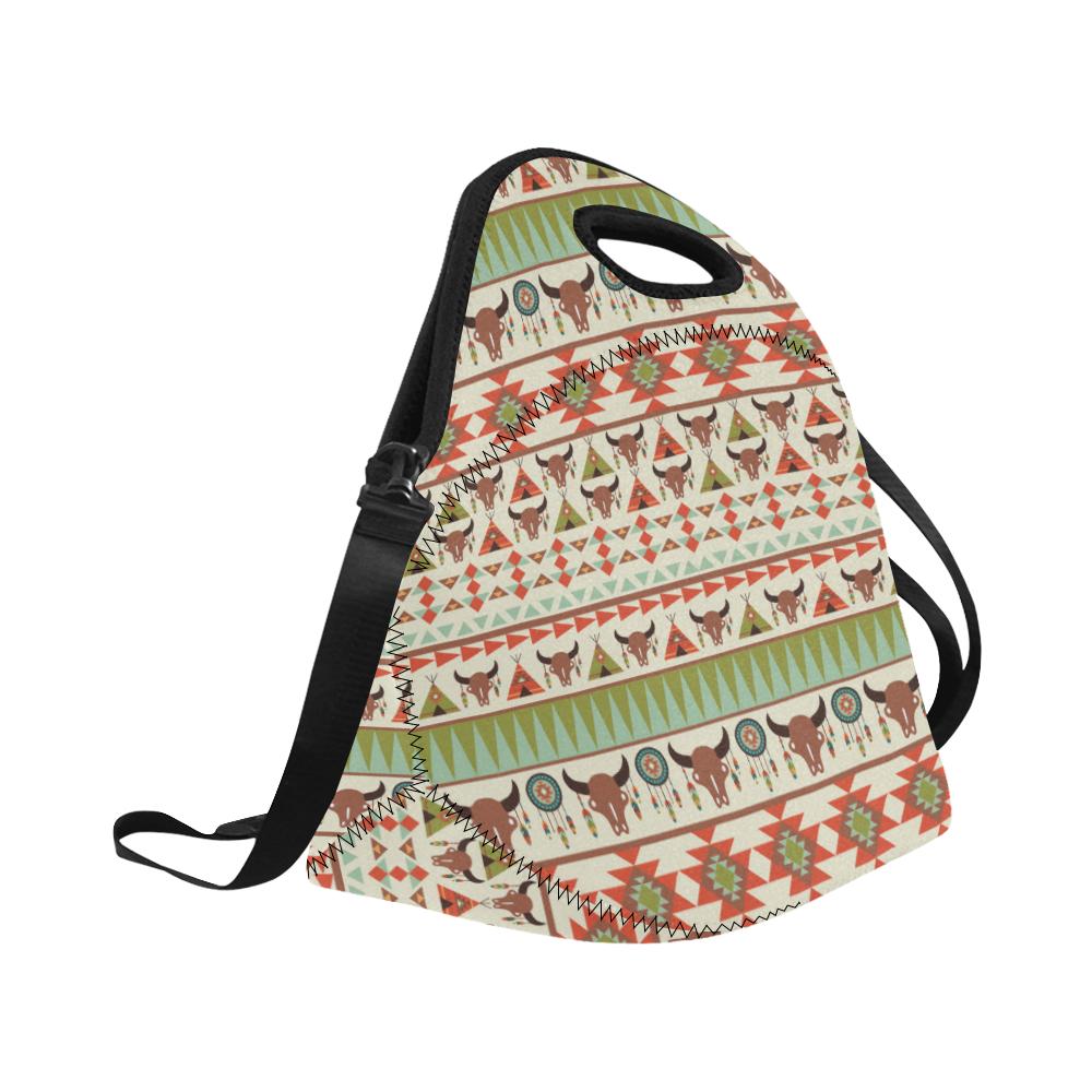 American indian Ethnic Pattern Neoprene Lunch Bag (Model 1669)(Large)-JTAMIGO.COM