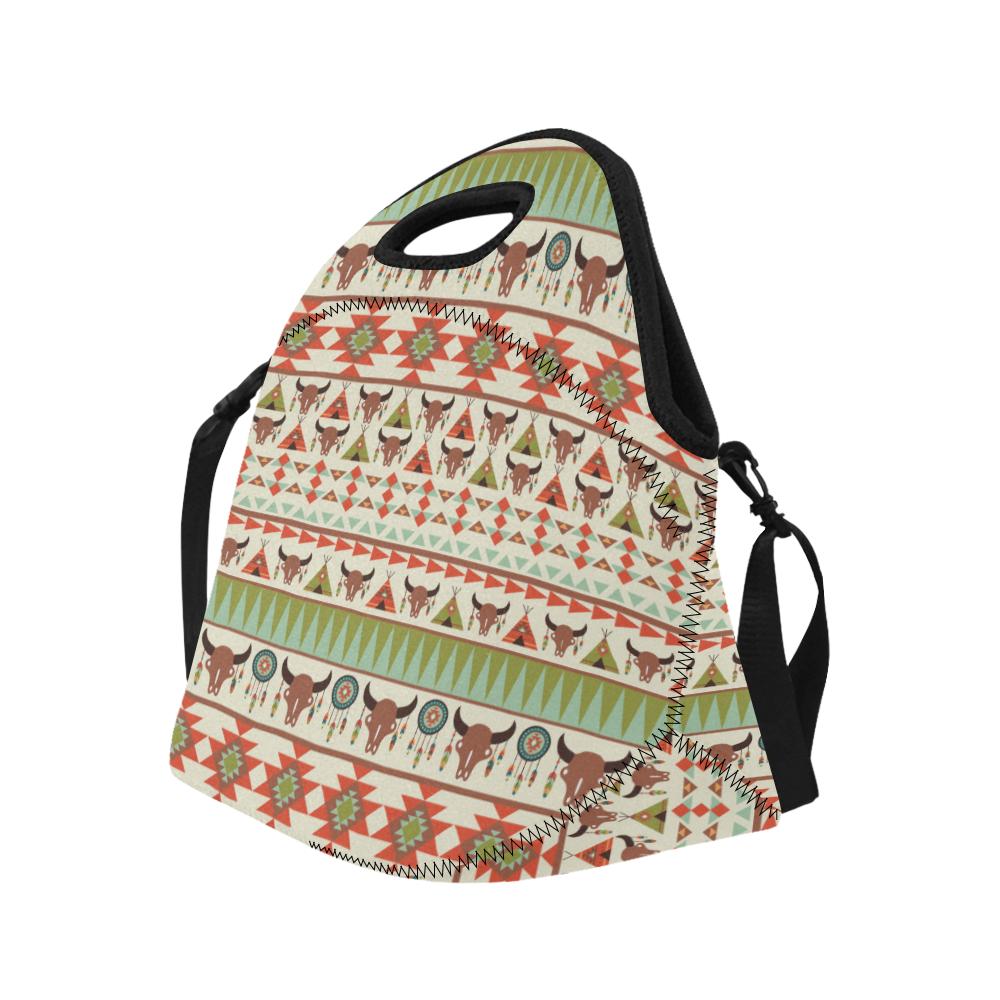 American indian Ethnic Pattern Neoprene Lunch Bag (Model 1669)(Large)-JTAMIGO.COM