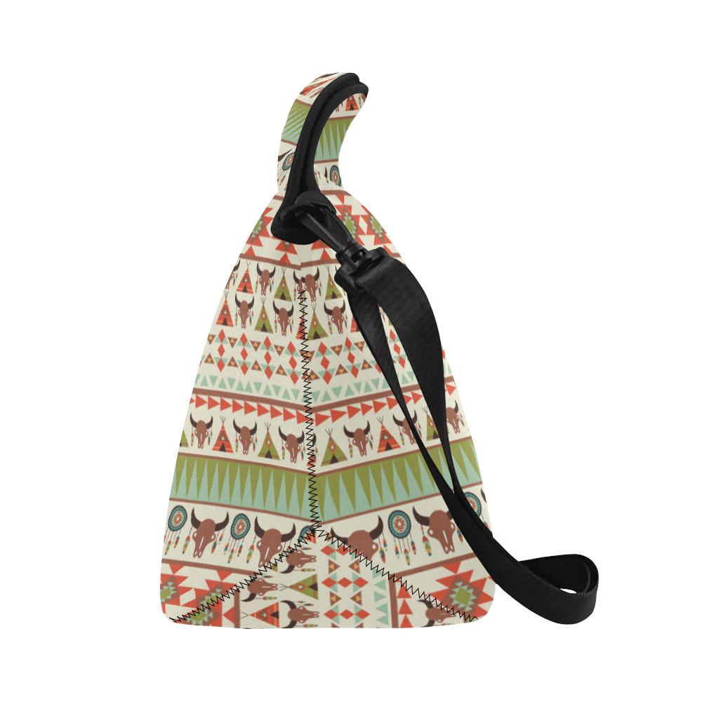 American indian Ethnic Pattern Neoprene Lunch Bag (Model 1669)(Large)-JTAMIGO.COM