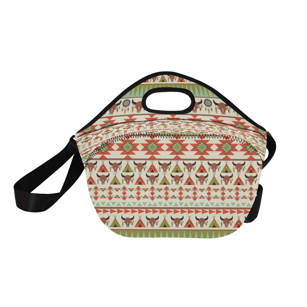 American indian Ethnic Pattern Neoprene Lunch Bag (Model 1669)(Large)-JTAMIGO.COM
