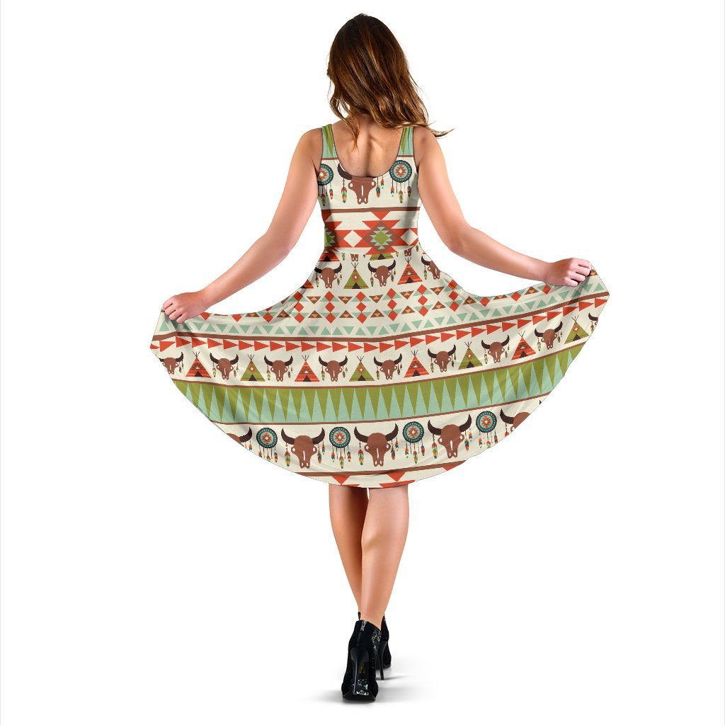 American Indian Ethnic Pattern Sleeveless Dress