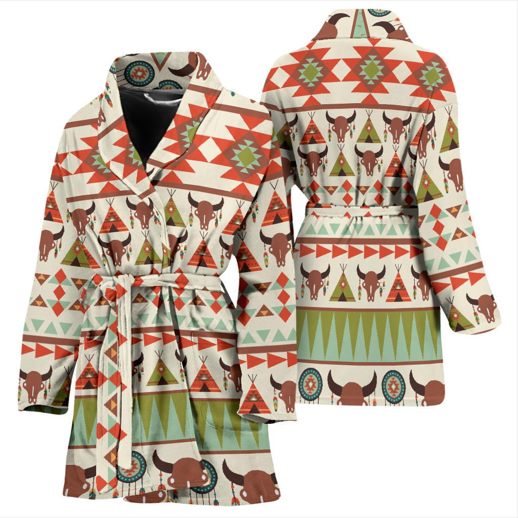 American indian Ethnic Pattern Women Bath Robe-JTAMIGO.COM