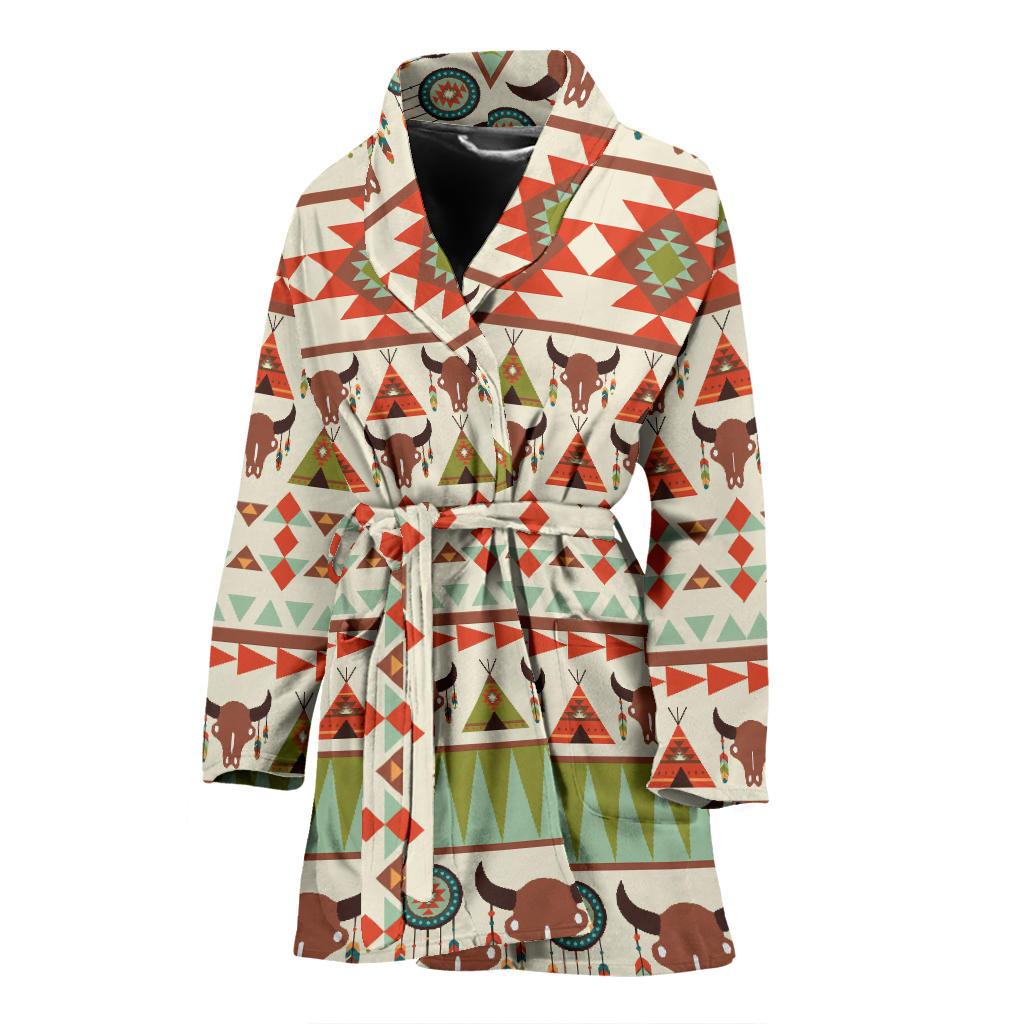 American indian Ethnic Pattern Women Bath Robe-JTAMIGO.COM