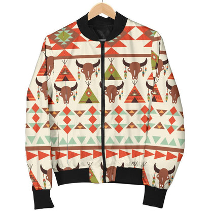 American Indian Ethnic Pattern Women Casual Bomber Jacket