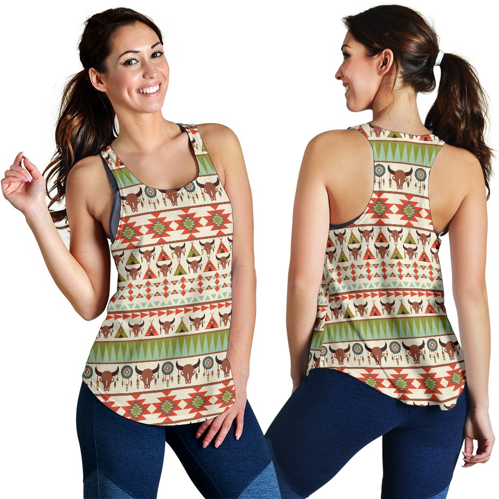 American Indian Ethnic Pattern Women Racerback Tank Top