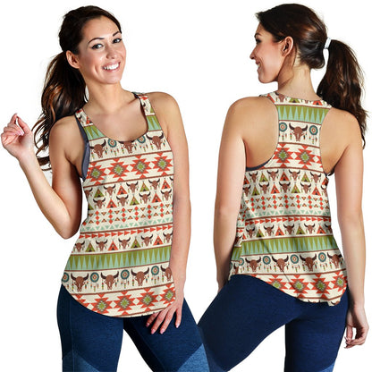 American Indian Ethnic Pattern Women Racerback Tank Top
