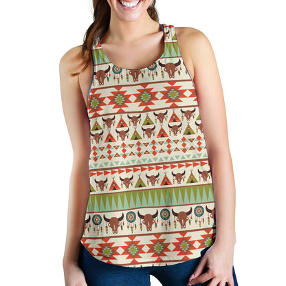 American Indian Ethnic Pattern Women Racerback Tank Top
