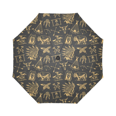 American indian Gold Style Automatic Foldable Umbrella