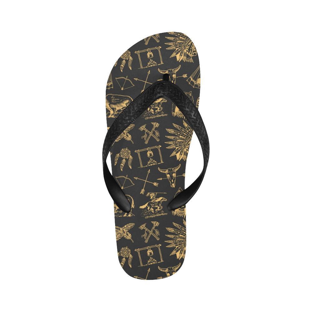 American indian Gold Style Flip Flops-JTAMIGO.COM