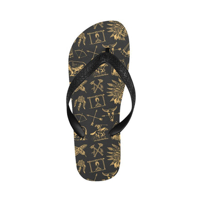 American indian Gold Style Flip Flops-JTAMIGO.COM