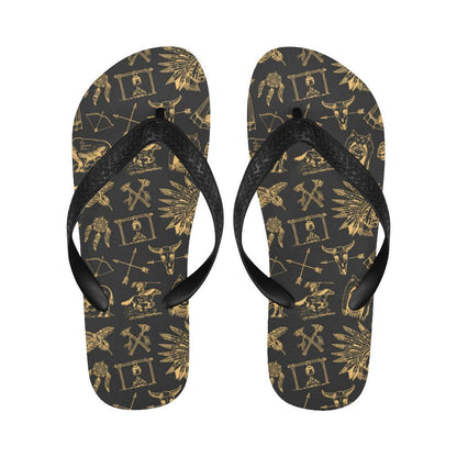 American indian Gold Style Flip Flops-JTAMIGO.COM