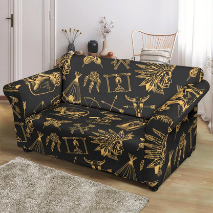 American indian Gold Style Loveseat Slipcover-JTAMIGO.COM