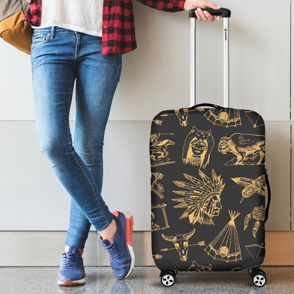 American Indian Gold Style Luggage Cover Protector