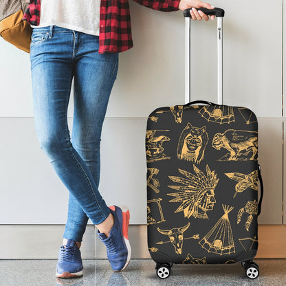 American Indian Gold Style Luggage Cover Protector