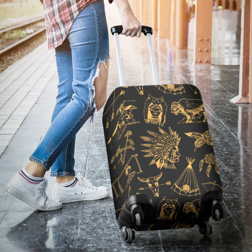 American Indian Gold Style Luggage Cover Protector