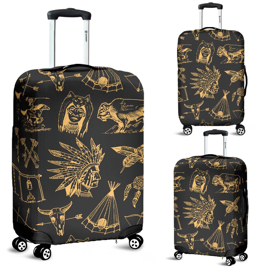 American Indian Gold Style Luggage Cover Protector