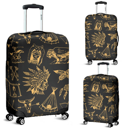American Indian Gold Style Luggage Cover Protector