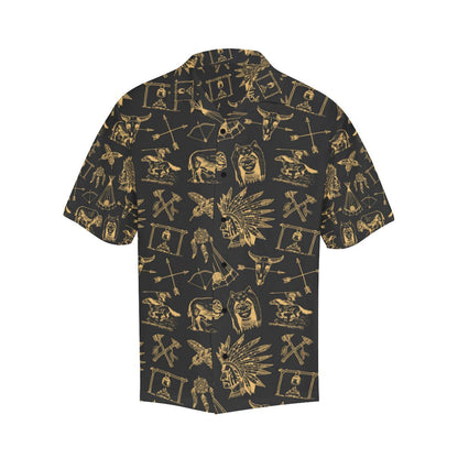 American indian Gold Style Men Aloha Hawaiian Shirt