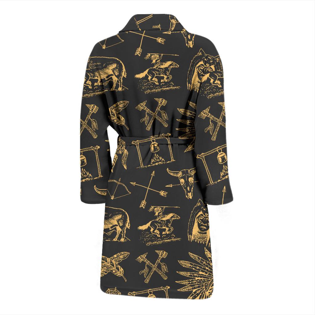 American indian Gold Style Men Bath Robe-JTAMIGO.COM