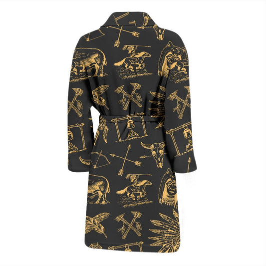 American indian Gold Style Men Bath Robe-JTAMIGO.COM