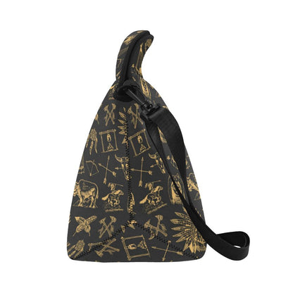 American indian Gold Style Neoprene Lunch Bag (Model 1669)(Large)-JTAMIGO.COM