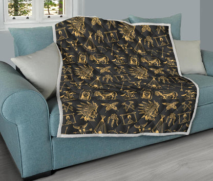 American indian Gold Style Premium Quilt-JTAMIGO.COM