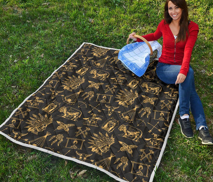 American indian Gold Style Premium Quilt-JTAMIGO.COM