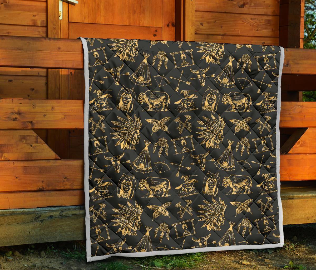 American indian Gold Style Premium Quilt-JTAMIGO.COM