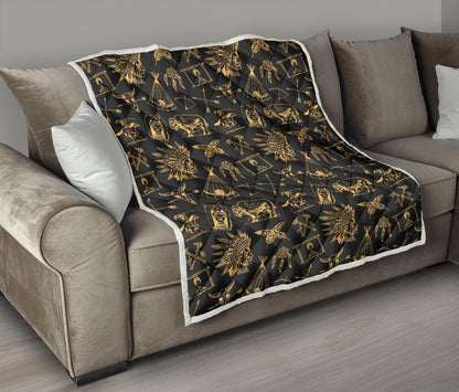American indian Gold Style Premium Quilt-JTAMIGO.COM
