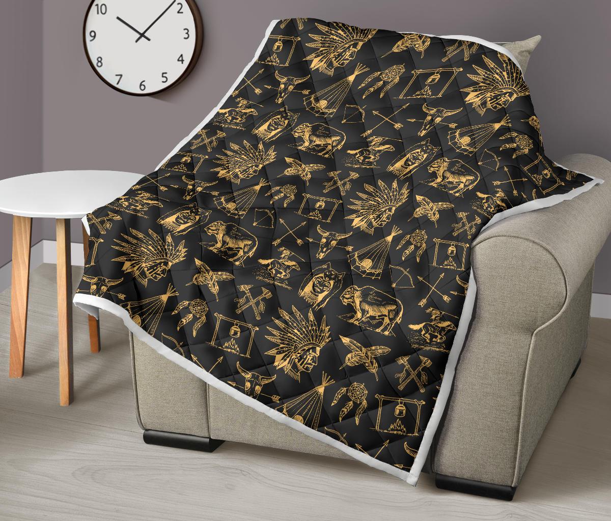 American indian Gold Style Premium Quilt-JTAMIGO.COM