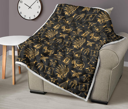 American indian Gold Style Premium Quilt-JTAMIGO.COM