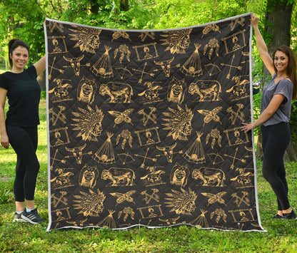 American indian Gold Style Premium Quilt-JTAMIGO.COM
