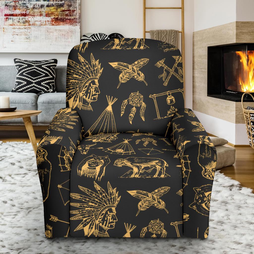 American indian Gold Style Single Sofa Slipcover -JTAMIGO.COM