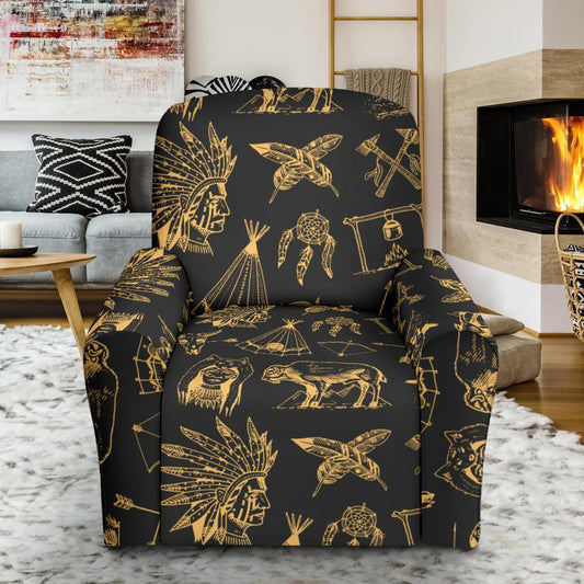 American indian Gold Style Single Sofa Slipcover -JTAMIGO.COM