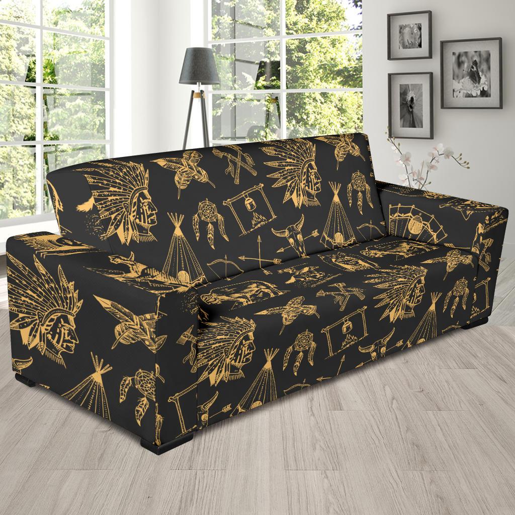 American indian Gold Style Sofa Slipcover-JTAMIGO.COM