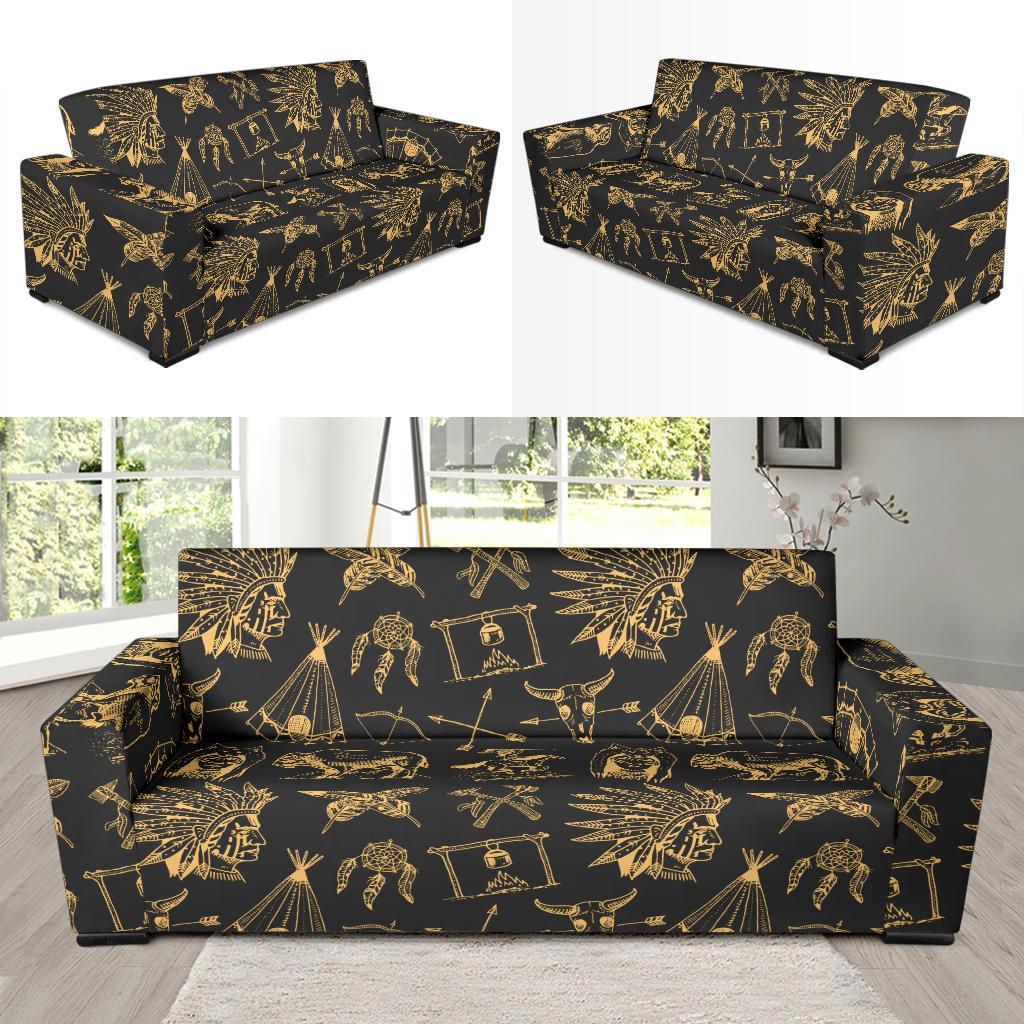 American indian Gold Style Sofa Slipcover-JTAMIGO.COM