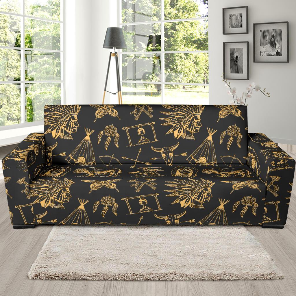American indian Gold Style Sofa Slipcover-JTAMIGO.COM