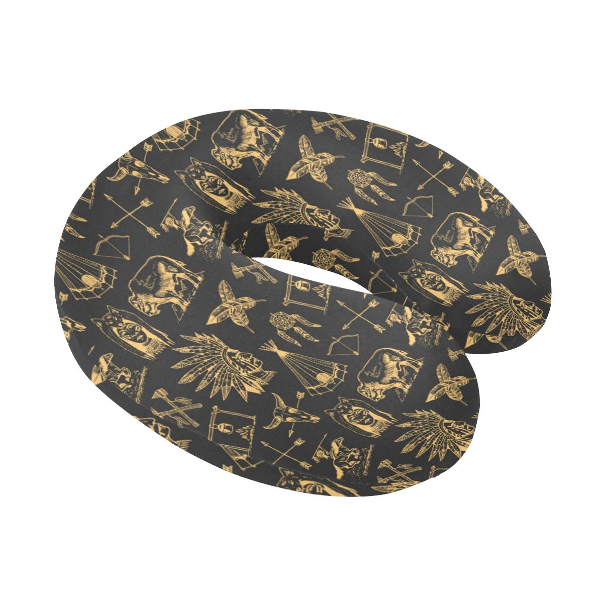 American indian Gold Style U-Shaped Travel Neck Pillow-JTAMIGO.COM