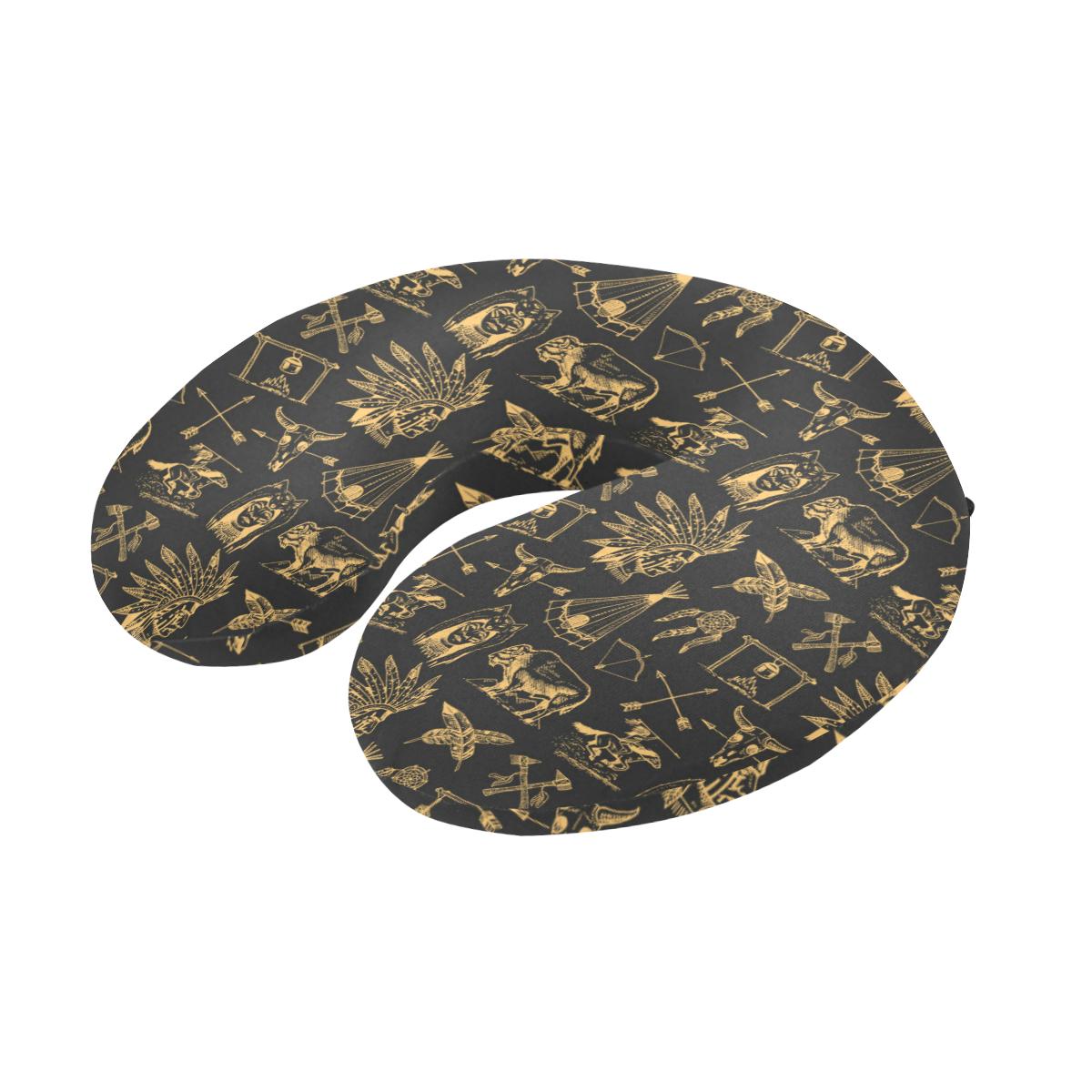 American indian Gold Style U-Shaped Travel Neck Pillow-JTAMIGO.COM