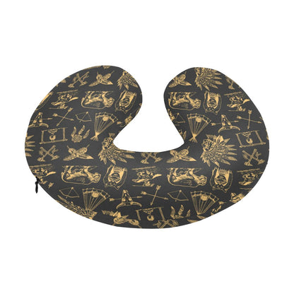 American indian Gold Style U-Shaped Travel Neck Pillow-JTAMIGO.COM