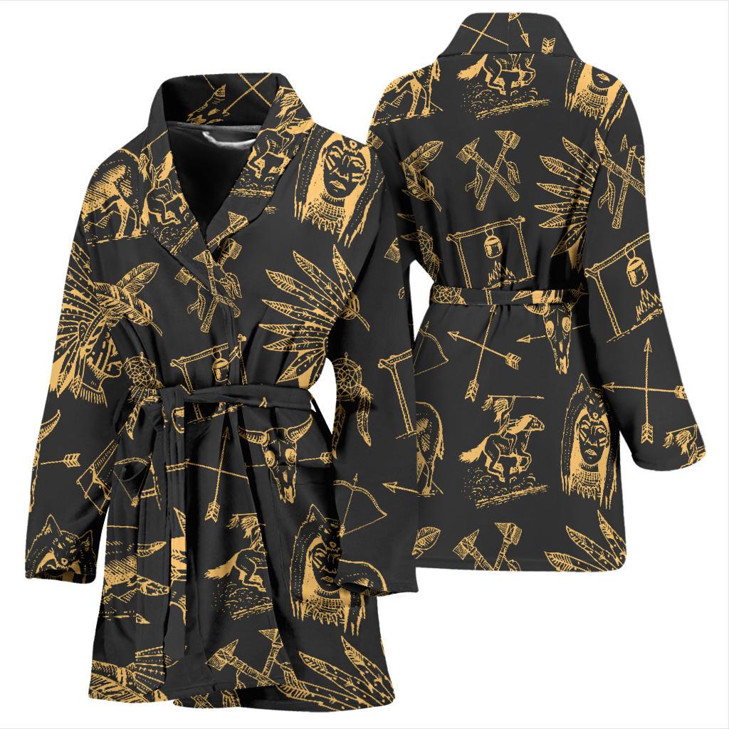 American indian Gold Style Women Bath Robe-JTAMIGO.COM