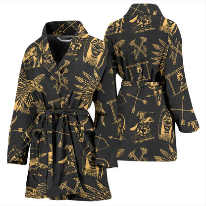 American indian Gold Style Women Bath Robe-JTAMIGO.COM